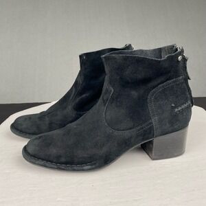 UGG Ladies Women's size 8 Boots Bandara Ankle Booties Black Suede, Zip‎ ,Casual.